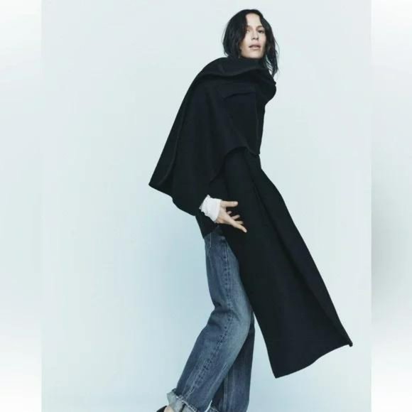 ZARA HOODED WOOL CAPE ZW LIMITED EDITION - Picture 3 of 5